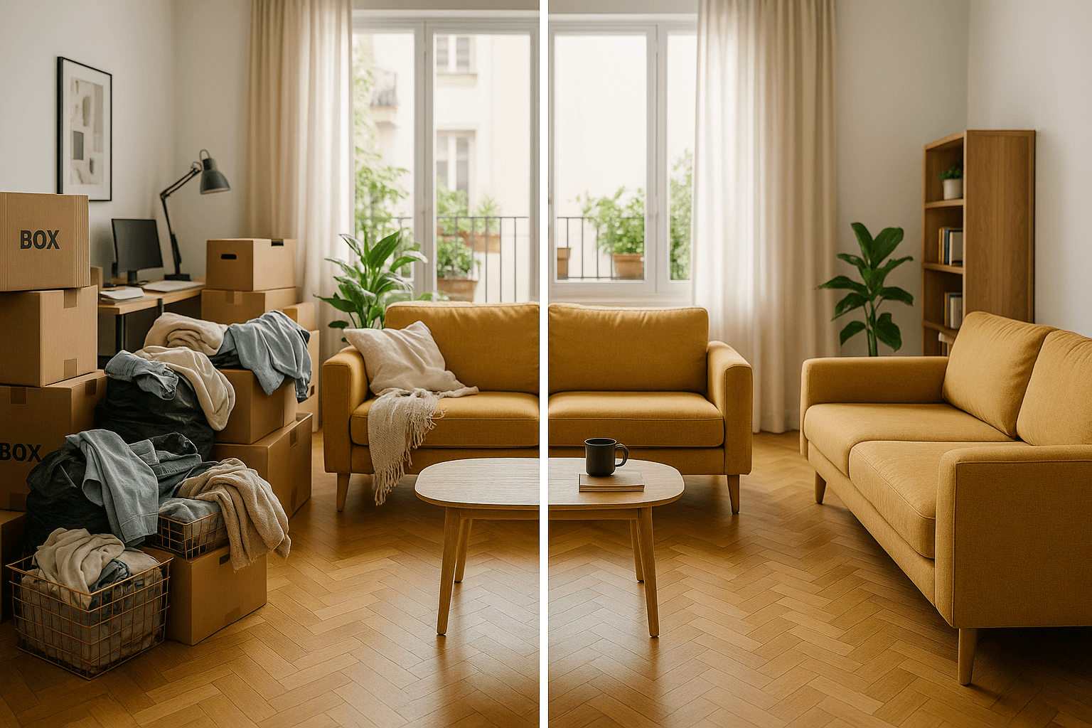 Organized storage vs cluttered living space